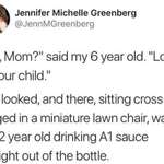image for 2 year old drinks steak sauce