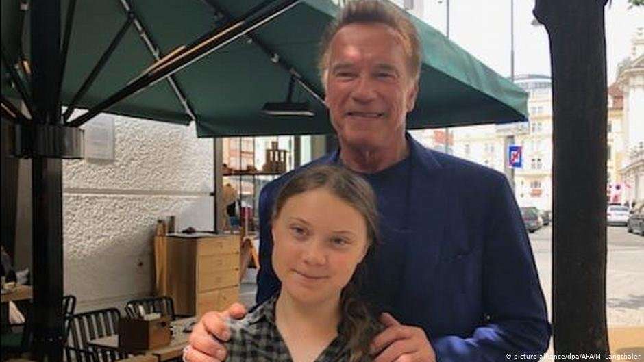 image for Schwarzenegger teams up with activist Greta Thunberg at climate summit
