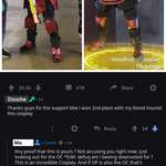 image for OP claims to have made a Bloohound Cosplay. Get’s 20k upvotes, 400+ comments of praise , dev-comments and gold. I cautiously suspect stolen content. Get downvoted and ridiculed. Turns out I was right.