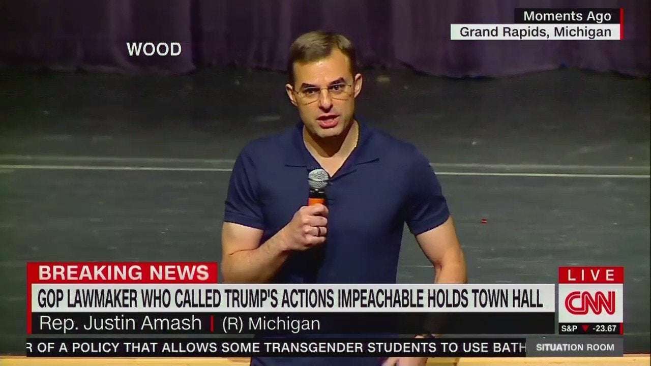 image for Town Hall Crowd Cheers Amash Discussing His Trump Impeachment Push