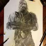 image for [NO SPOILERS] “Sandor” by artist Greg Ruth. Graphite on paper. 2019