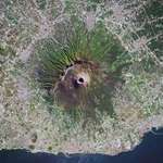 image for Aerial shot of Mount Vesuvius, 9 km east of Naples, Italy