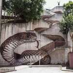 image for Impressive snake mural on a staircase
