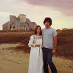 image for My parents in 1971 in Nantucket in front of the house my grandma designed