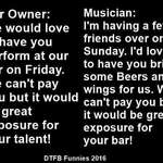 image for As a musician I hate when people ask for me to play gigs for “exposure.” Doesn’t happen often but it has happened