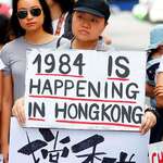 image for A very chilling poster seen at a protest against Hong Kong's extradition treaty with China
