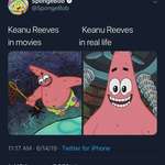 image for Even SpongeBobs riding on the Keanu Reeves love train.