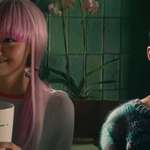 image for In Deadpool 2, Yukio and Negasonic's cup says "I'm with her" with arrows pointing towards each other.