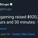 image for DrLupo raised $920,343.98 in 4h 30min by playing a Video Game on Twitch for St. Jude.