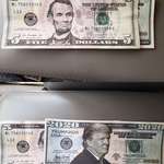 image for Here's a TIP, it's trashy as hell to leave fake money as a tip that advertises your candidate.
