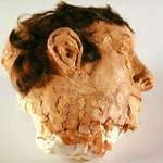 image for One of four heads fashioned from cotton, soap and human hair placed by Alcatraz prisoners in their beds to aid their escape in 1962