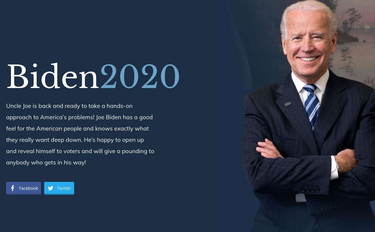 image for Fake Biden Campaign Website Being Run Secretly By Trump Campaign Operative: Report