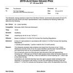 image for Stewards' document: Hamilton receives 3-place grid penalty and 1 penalty point for impeding Raikkonen
