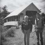 image for My grandpa and my uncle in front of the last covered bridge they built together, 1980, Ashland NH