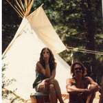 image for My grandparents in front of the teepee they lived in for 10+ years. Summer of 1969.