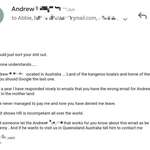 image for HR at my work have been sending emails to a different Andrew in Australia for over a year. This is his response.