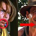 image for In Indiana Jones and the Last Crusade young Indi gets trapped with a lion and uses a whip which cuts his chin. Later in the film present day Indi has a scar. Thought this was a pretty cool little detail.