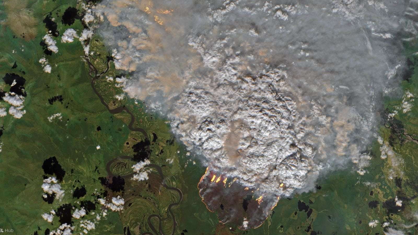 image for Satellite Images Show Vast Swaths of the Arctic On Fire