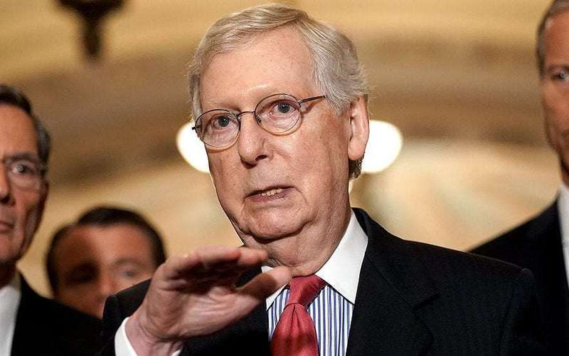 image for #MoscowMitchMcTreason trends after McConnell defends blocking election security bills