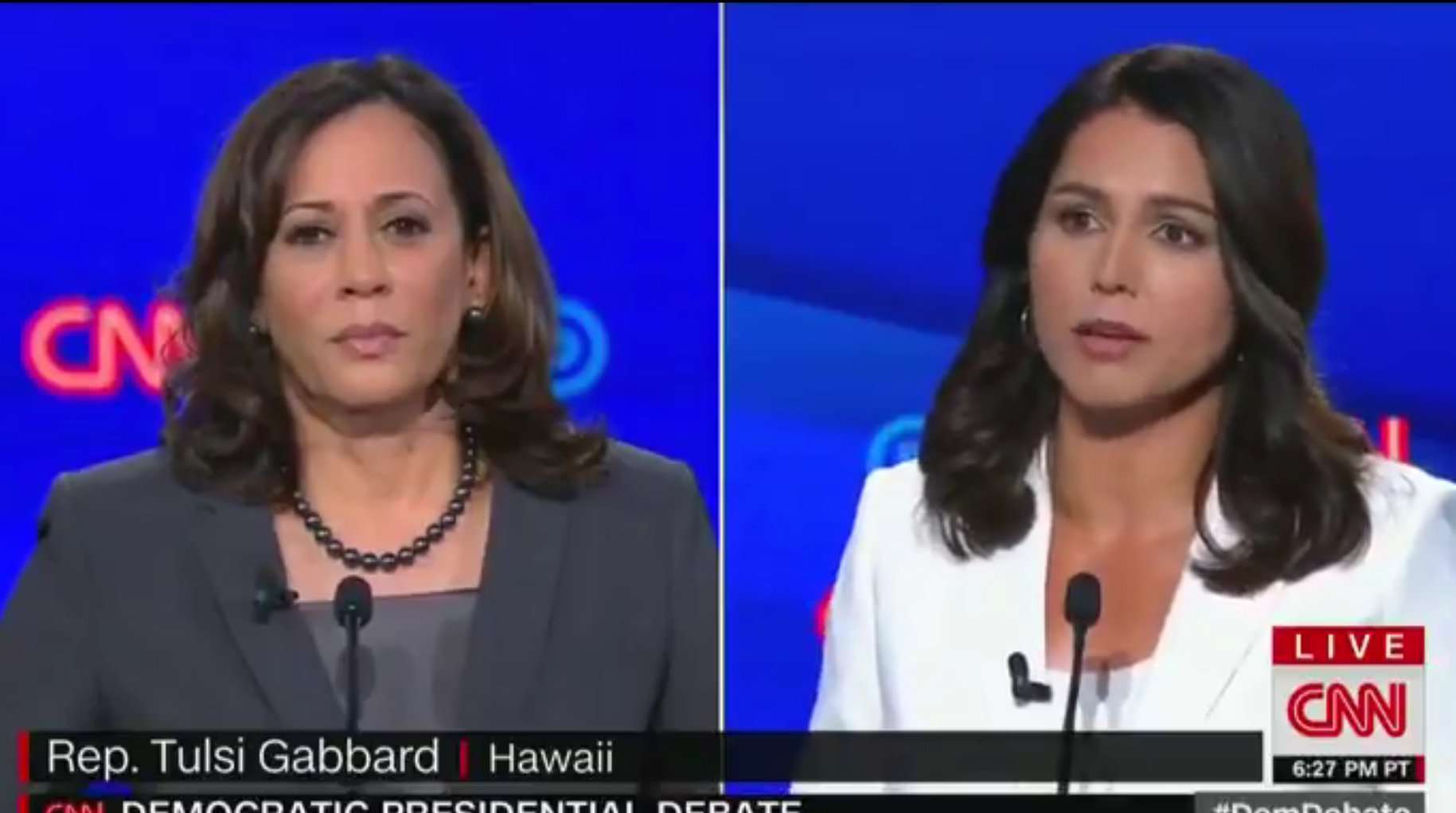 image for Tulsi Gabbard Praised for 'Pummeling' Kamala Harris' Record: Jailed '1,500 People' for Weed and 'Laughed About It'