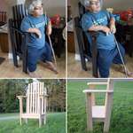 image for Chairs for people with dwarfism that my father builds. His brother in the picture.