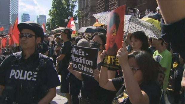 image for Toronto march in support of Hong Kong protests blocked by pro-China group