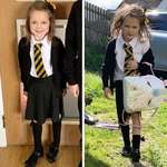 image for First day back at school took its toll on this little girl