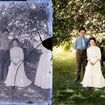 image for Texas Couple, ca 1900, one of the hardest restorations and colorizations i did so far. working time, about 15 hours