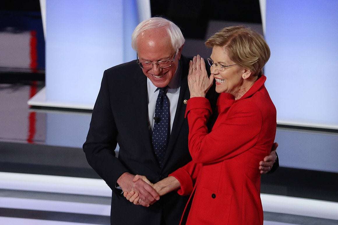 image for Poll: Bernie, Warren surge to tie Biden atop Democratic field