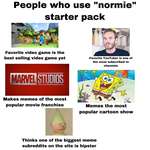 image for People who use “normie” starter pack