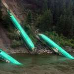 image for Brand new Boeing 737 fuselages wrecked in a train derailment (Montana, July 2014)