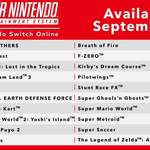 image for SNES games available September 5th for no additonal cost to NSO subscribers