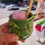image for An ice cream cup made of banana leaves