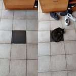 image for My cat always sleeps on the one odd colored tile in the house