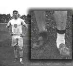 image for In 1912, Jim Thorpe, an American Indian, had his running shoes stolen the morning of his Olympic track and field events. He found this mismatched pair of shoes in the garbage and ran in them to win two Olympic gold medals that day.