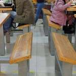 image for Tilted benches in a food court so customers would leave sooner - literal "asshole" design