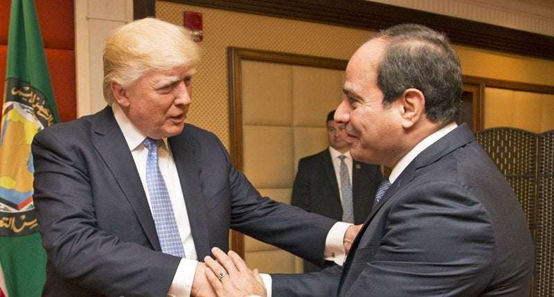 image for Trump provoked ‘stunned silence’ by shouting ‘where’s my favorite dictator’ at meeting with Egyptian officials: report