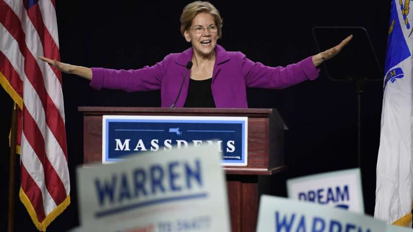 image for Elizabeth Warren urges voters to think beyond just defeating Donald Trump