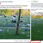 image for Pro coal group tries to claim rubbish filled park from April was from climate change protesters in September.