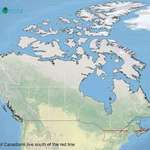 image for 50 Percent of Canadians live south of the red line.