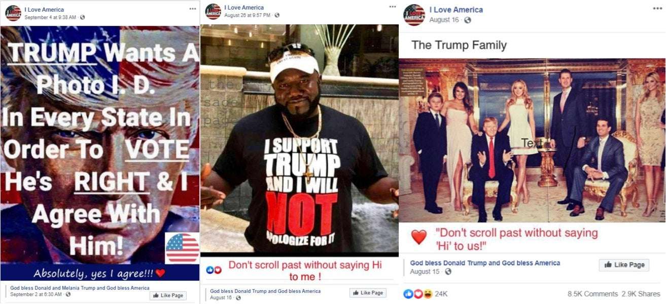 image for Massive "I Love America" Facebook page, pushing pro-Trump propaganda, is run by Ukrainians