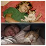 image for My cat and me 14 years ago and us today!