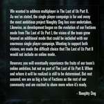 image for [Image] Naughty Dog: An update regarding multiplayer