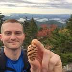 image for 13 mile hike to celebrate one year of sobriety! I stopped doing AA, so I won’t get a token. Here’s me with a pine cone instead