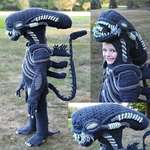 image for I CROCHET full body costumes for my son! Xenomorph was this year!