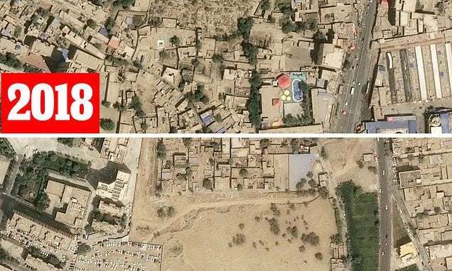 image for Satellite images show China has destroyed dozens of Muslim graveyards