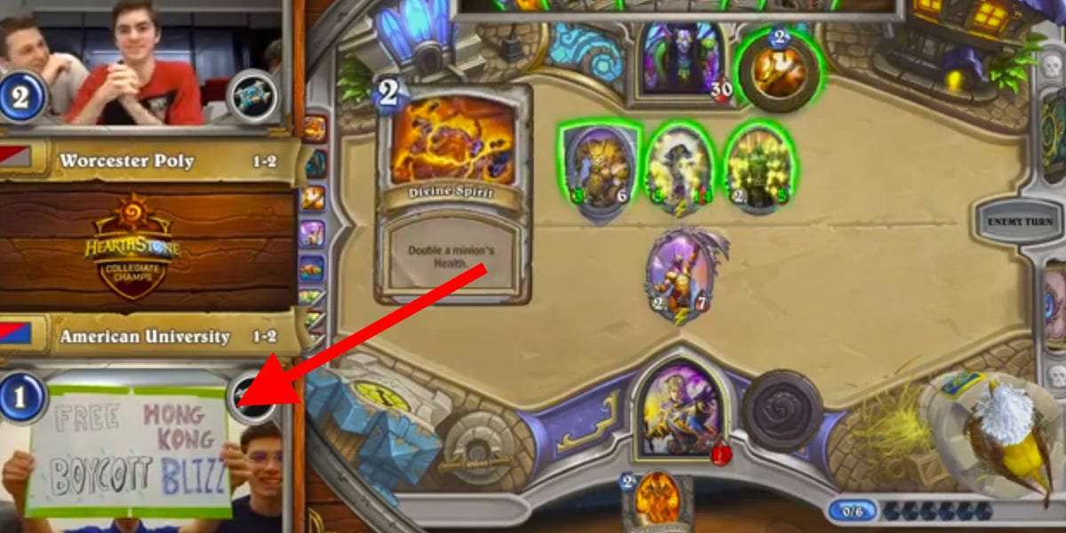 image for Blizzard bans 3 more 'Hearthstone' players for holding up pro-Hong Kong protest signs during a livestream