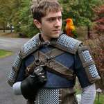 image for My wife and I built this Kaer Morhen Witcher 3 armor for our son's school Halloween parade. Bird is our Sun Conure parrot Lily.
