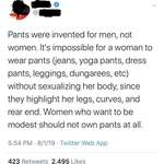 image for Women can't wear pants