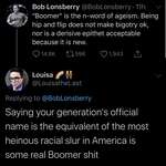 image for Boomer gets roasted on Twitter after saying the word "Boomer" is the n word of ageism.